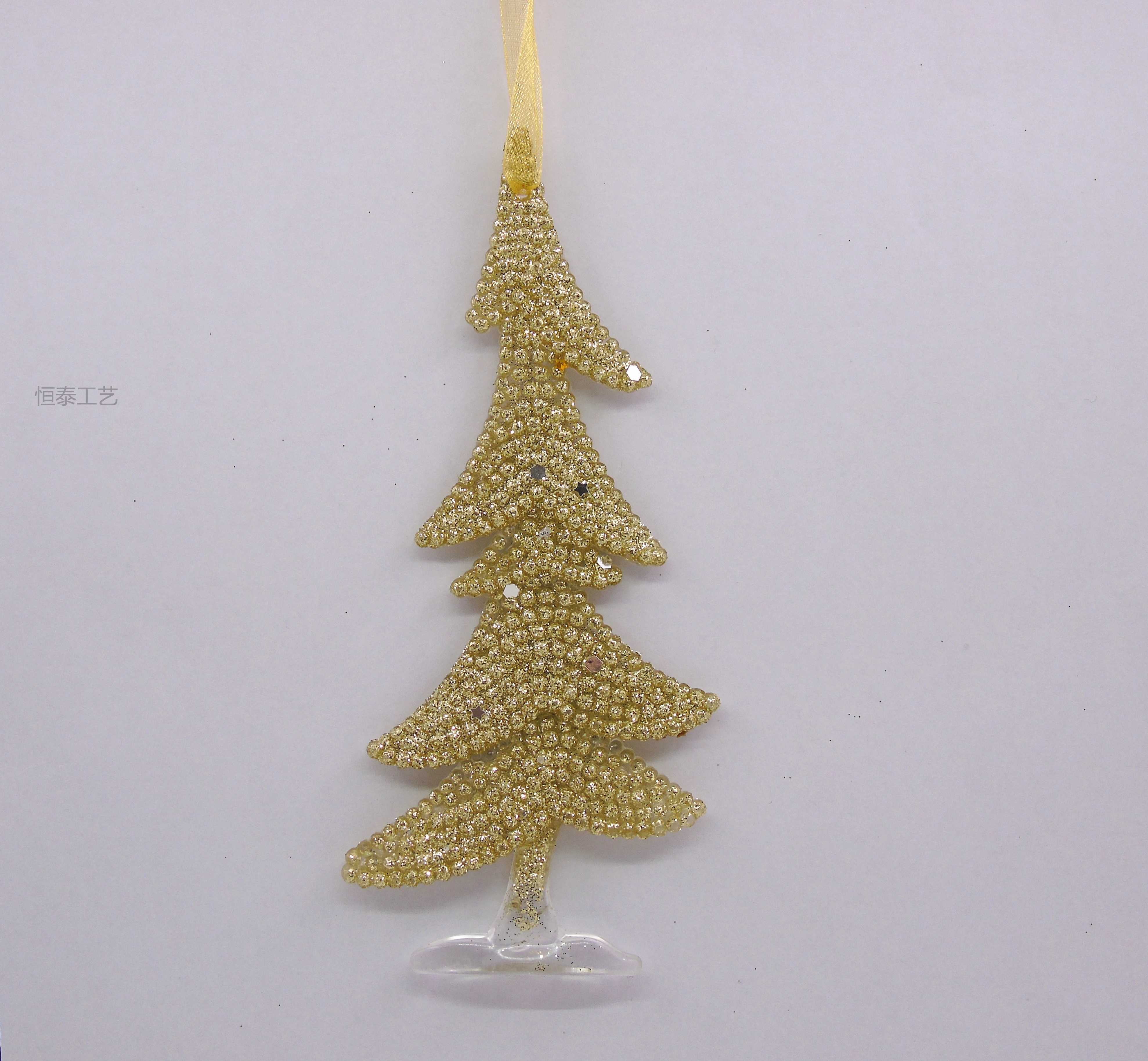 6.5X15CM Christmas powder-sprinkled small tree acrylic pendant pic 4