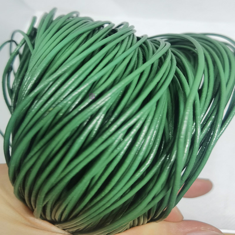 1.5mm grass green cowhide leather 100 meters can be customized necklace bracelet rope Item Picture