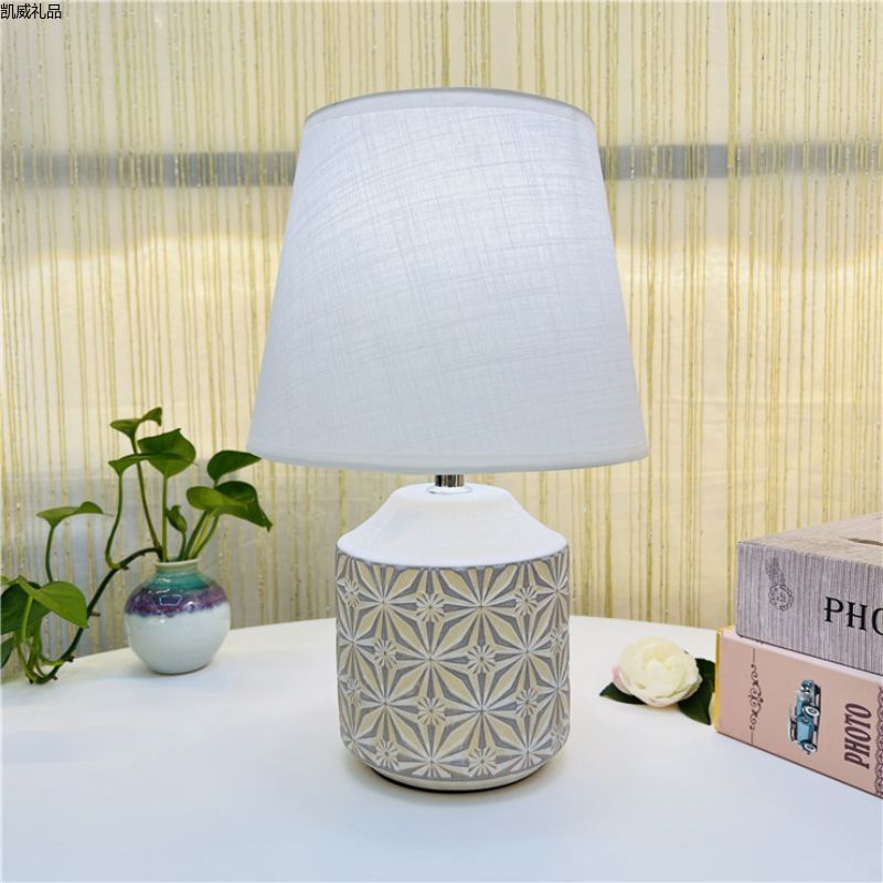 New South American Style Dormitory Bedroom Simple Modern Matte Ceramic Desk Lamp Crafts/Gift Light Kaiwei Gift Kw20010 Specification drawing