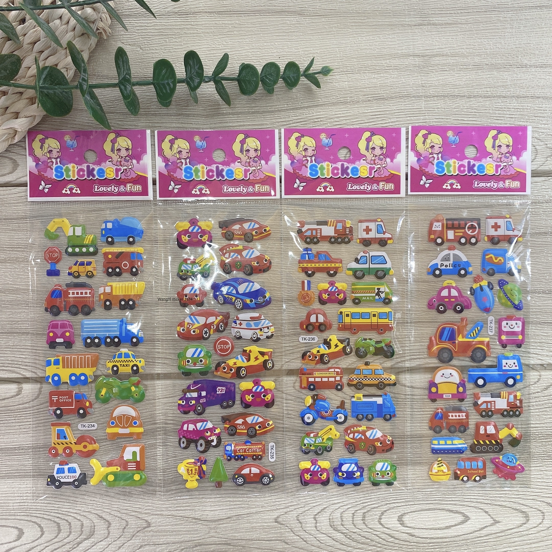 热销立体泡泡贴幼儿园奖励玩具贴画不干胶恐龙爱心汽车笑脸3D贴纸详情3