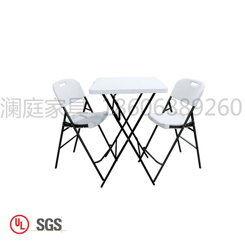 F68-2折叠桌椅宿舍户外麻将桌子简易小方吧桌便携网红正方形餐桌家用野餐桌塑料折叠吧桌折叠户外吧桌