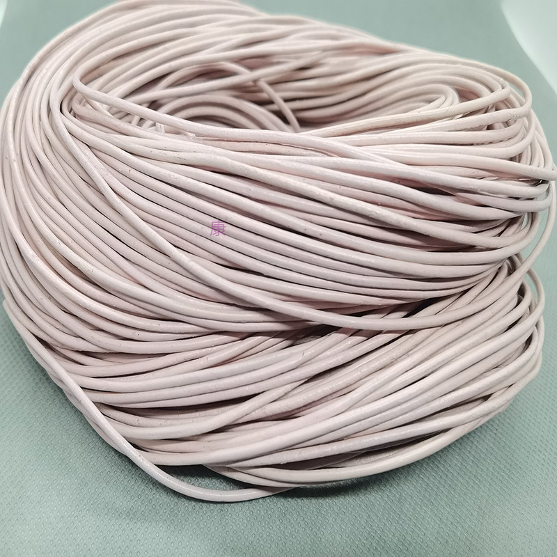 2.0mm light pink cowhide leather 100 meters can be customized necklace bracelet rope details Picture