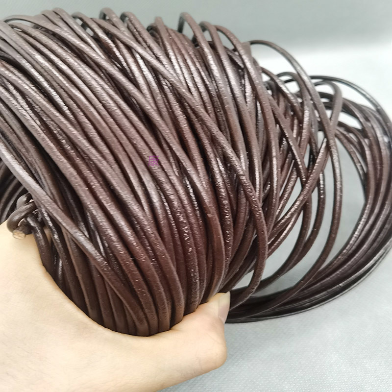 2.5mm dark coffee cowhide leather 100 meters can be customized necklace bracelet rope Specification drawing