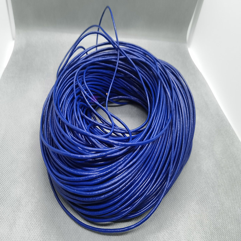 2.0mm dark blue cowhide leather 100 meters can be customized necklace bracelet rope details Picture