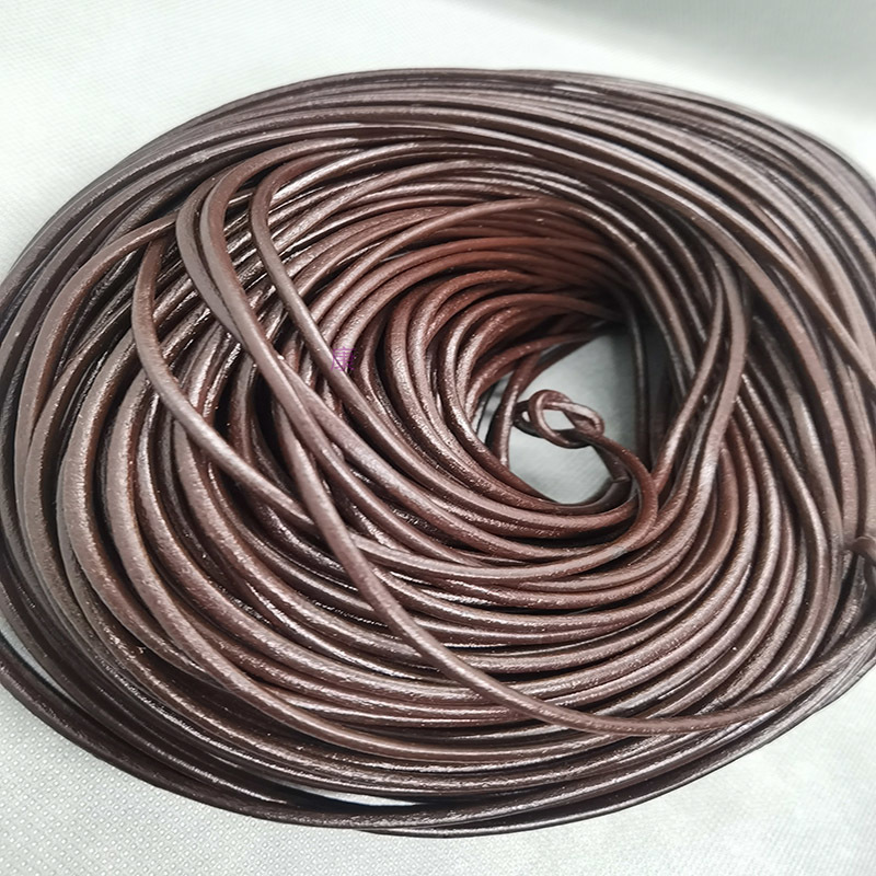 2.5mm dark coffee cowhide leather 100 meters can be customized necklace bracelet rope Item Picture