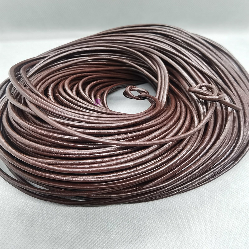 2.5mm dark coffee cowhide leather 100 meters can be customized necklace bracelet rope full figure