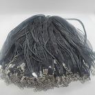 黑色纱绳3+1三根6mm黑色纱带和1.5mm黑色腊线长度43cm和5cm龙虾扣尾链100根