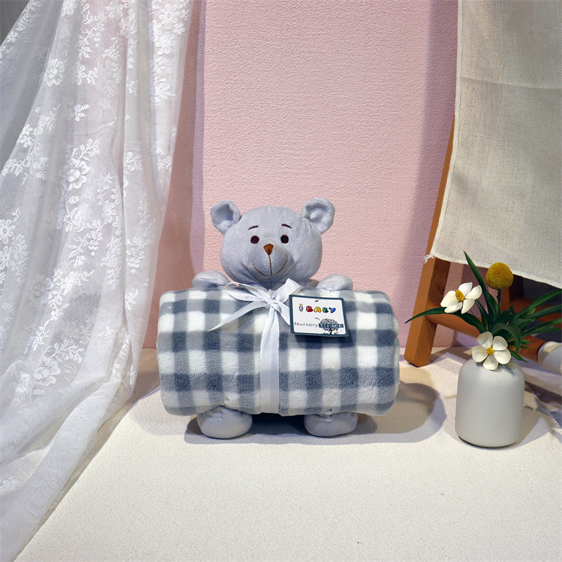 BugFly玩具小熊小兔抱毯法兰绒印花毯婴儿毛毯办公室盖毯礼品毯玩具毛毯组合婴儿毯玩具毯母婴用品详情2
