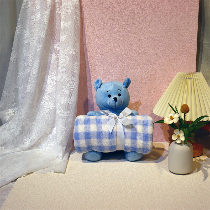 BugFly玩具小熊小兔抱毯法兰绒印花毯婴儿毛毯办公室盖毯礼品毯玩具毛毯组合婴儿毯玩具毯母婴用品图