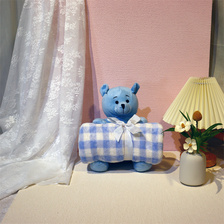 BugFly玩具小熊小兔抱毯法兰绒印花毯婴儿毛毯办公室盖毯礼品毯玩具毛毯组合婴儿毯玩具毯母婴用品