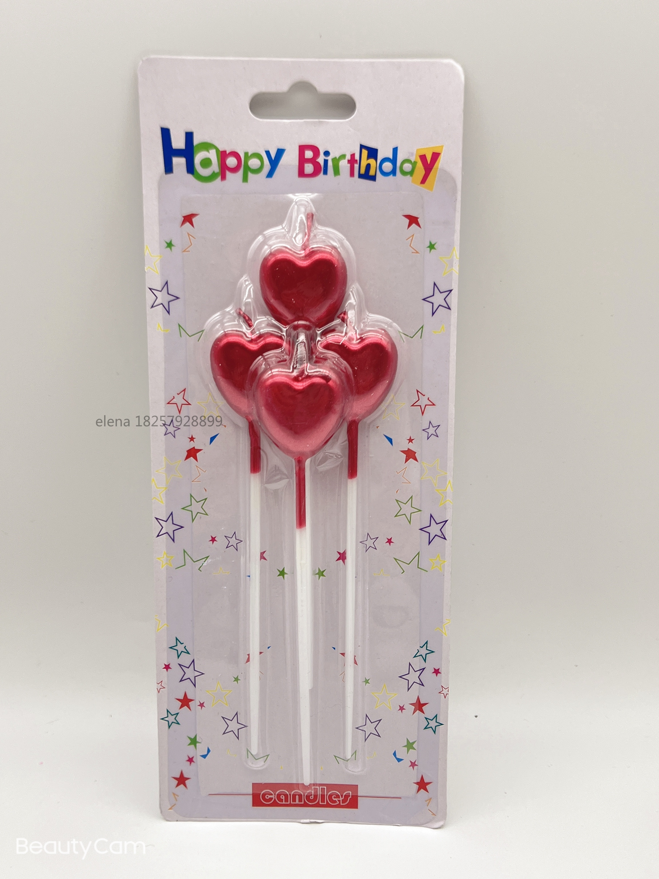 New heart-shaped heart birthday color-plated gold, silver rose gold, colorful festival party, anniversary celebration and wedding candles Application Scenario