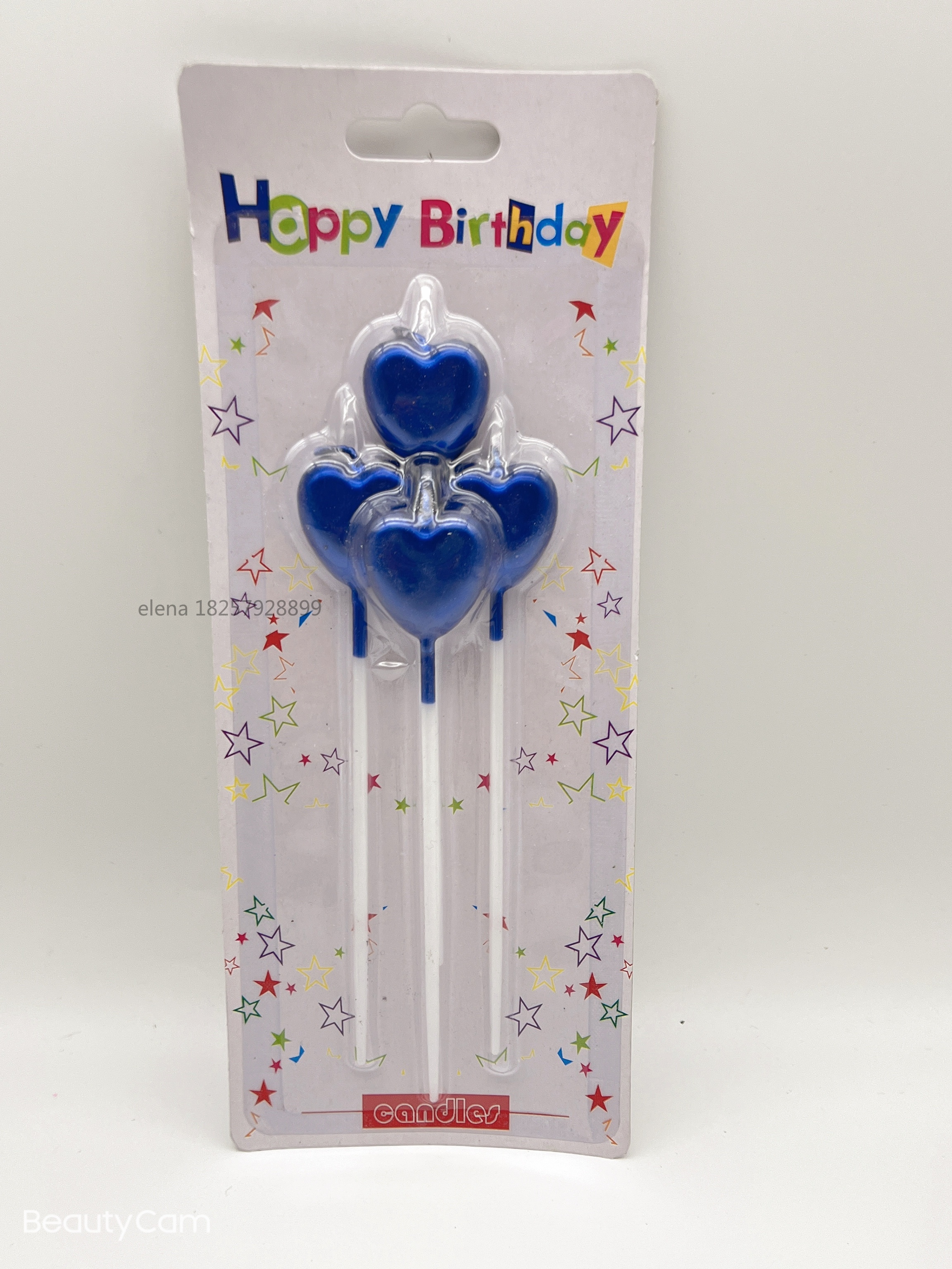New heart-shaped heart birthday color-plated gold, silver rose gold, colorful festival party, anniversary celebration and wedding candles Item Picture