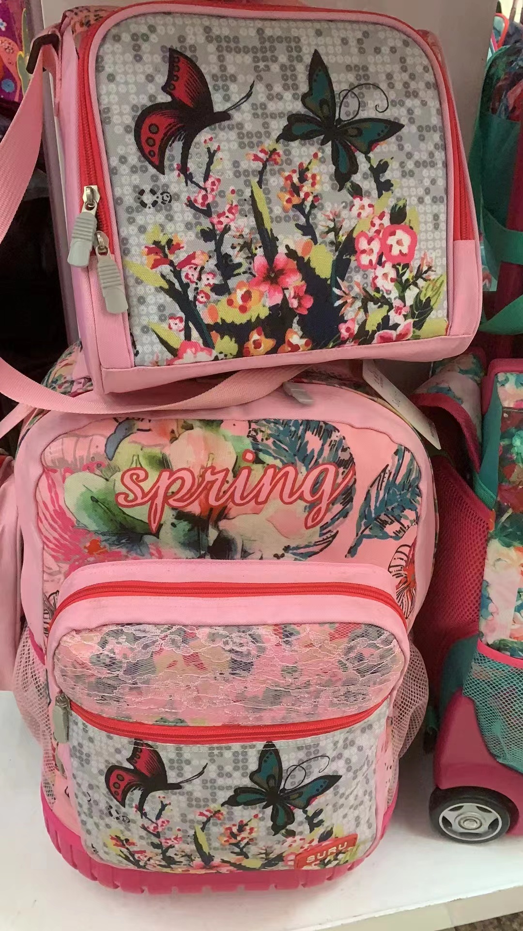 拉杆三件套书包，午餐包，笔袋，拉杆书包004