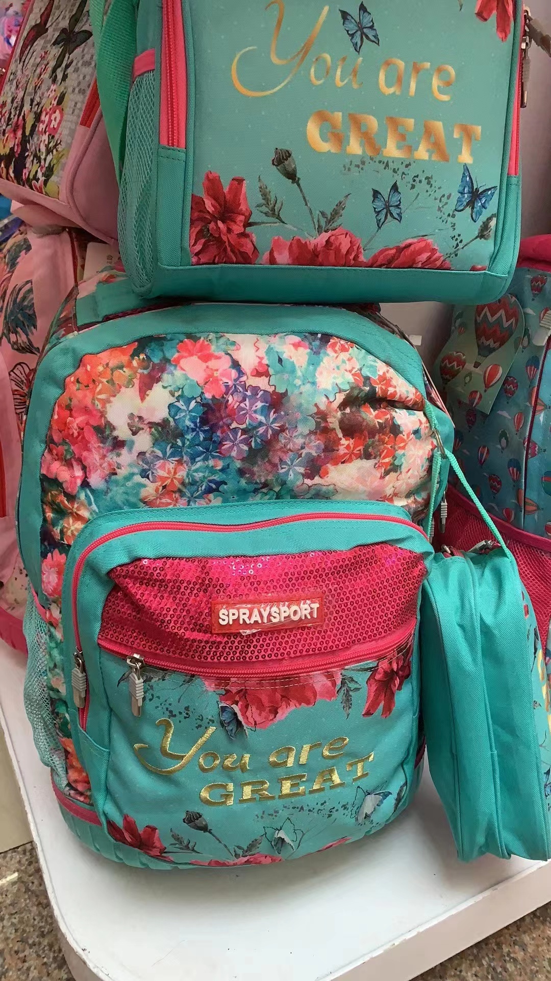 拉杆三件套书包，午餐包，笔袋，拉杆书包003详情1