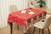 厂家直销 圣诞节桌布装饰 亚马逊跨境热销圣诞印花台布餐桌巾