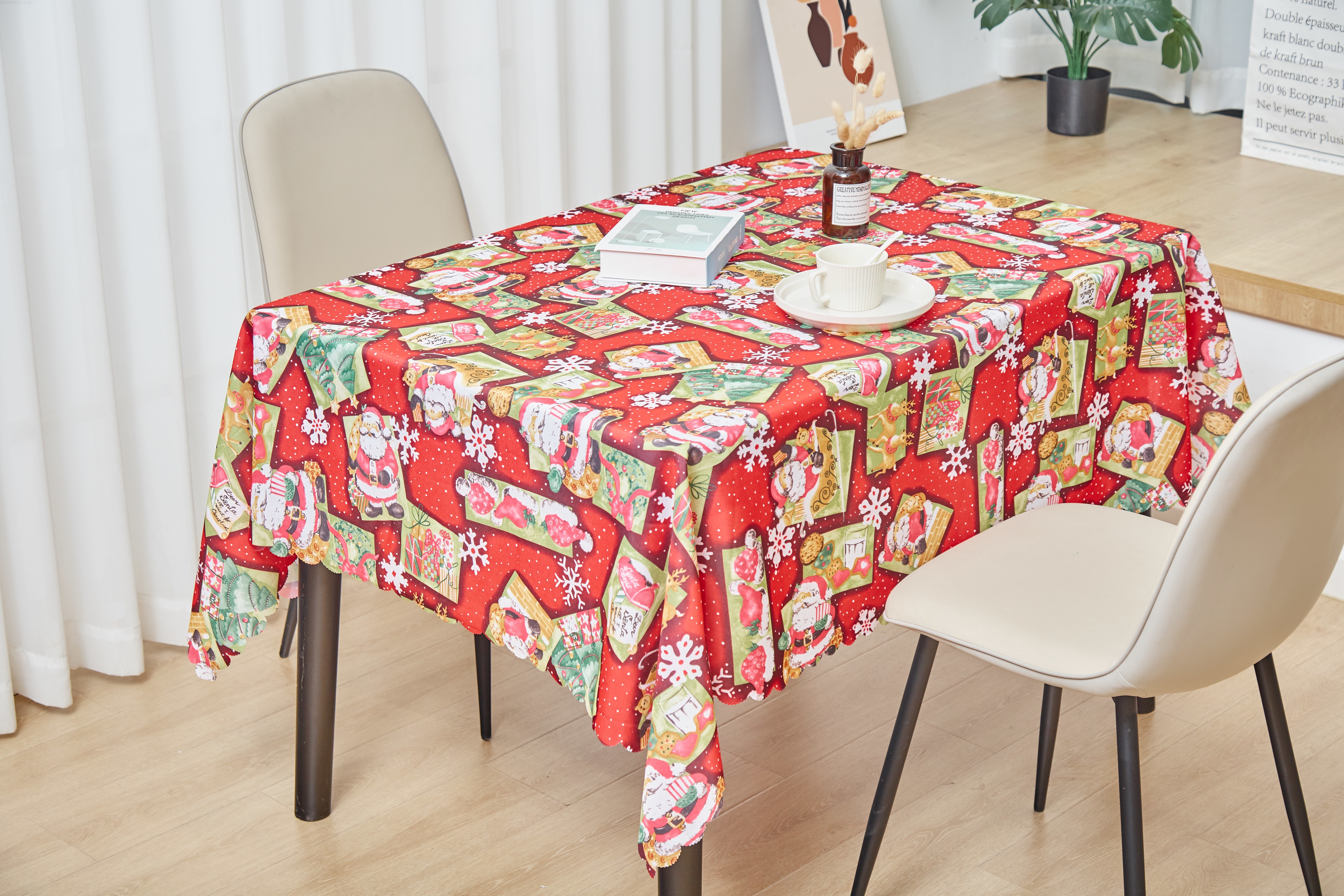 厂家直销 圣诞节桌布装饰 亚马逊跨境热销圣诞印花台布餐桌巾详情图5