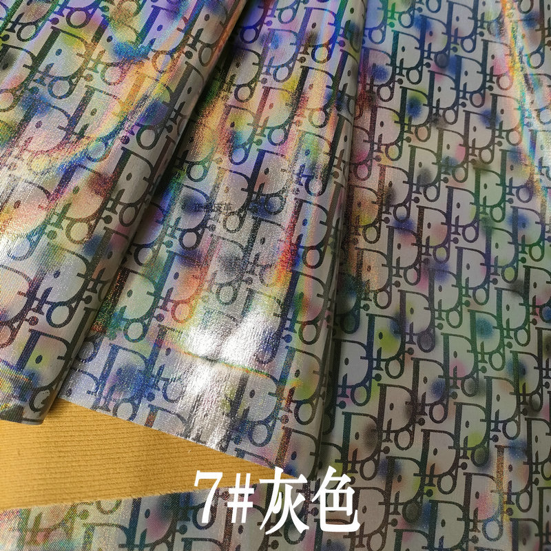 绿色音符皮革面料幻彩镭射PU人造革沙发箱包电视背景墙菜谱包装皮革详情5