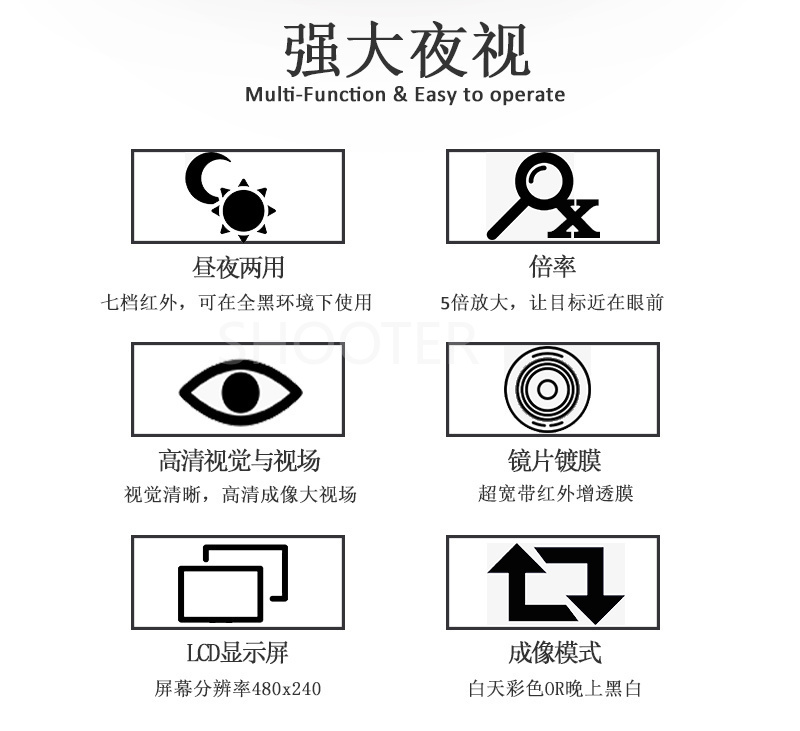 The handheld digital high-definition infrared night vision device can record, take photos and play back. It is equipped with a display screen and can be used for night shooting in a completely dark environment. It is a portable video recorder pic 2