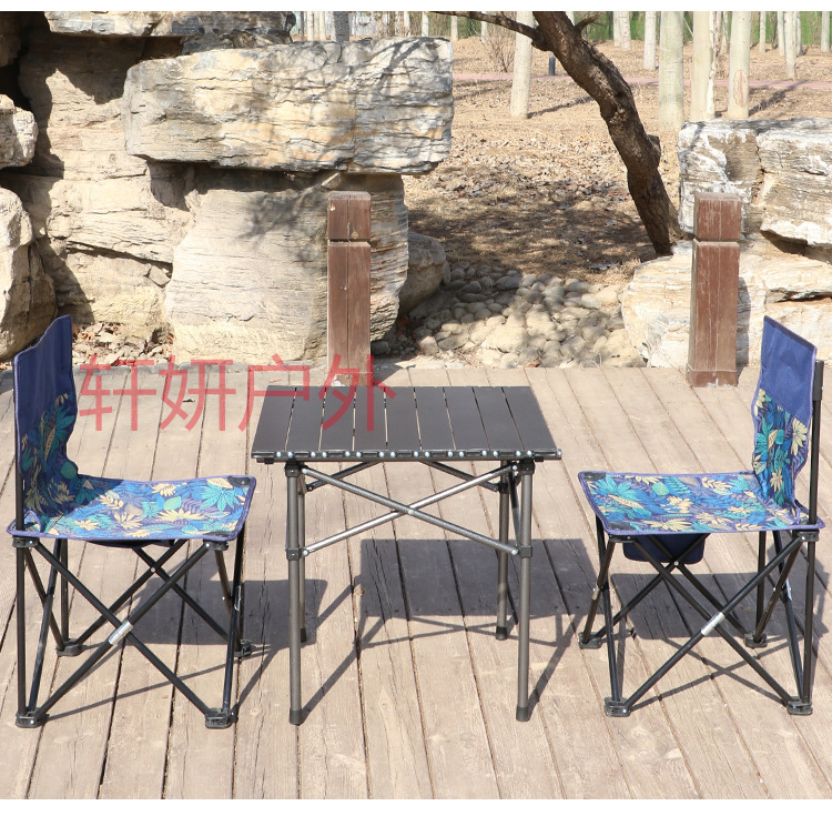 户外五件套桌椅 折叠桌椅套装便携 铝合金露营野餐桌椅 沙滩椅 休闲桌椅套装详情7