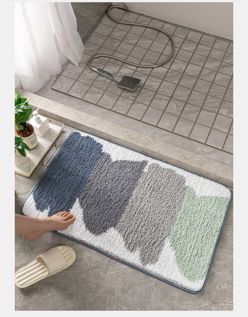 千思亚马逊简约ins家居地毯地垫跨境进门浴室吸水防滑脚垫卫生间地垫详情9