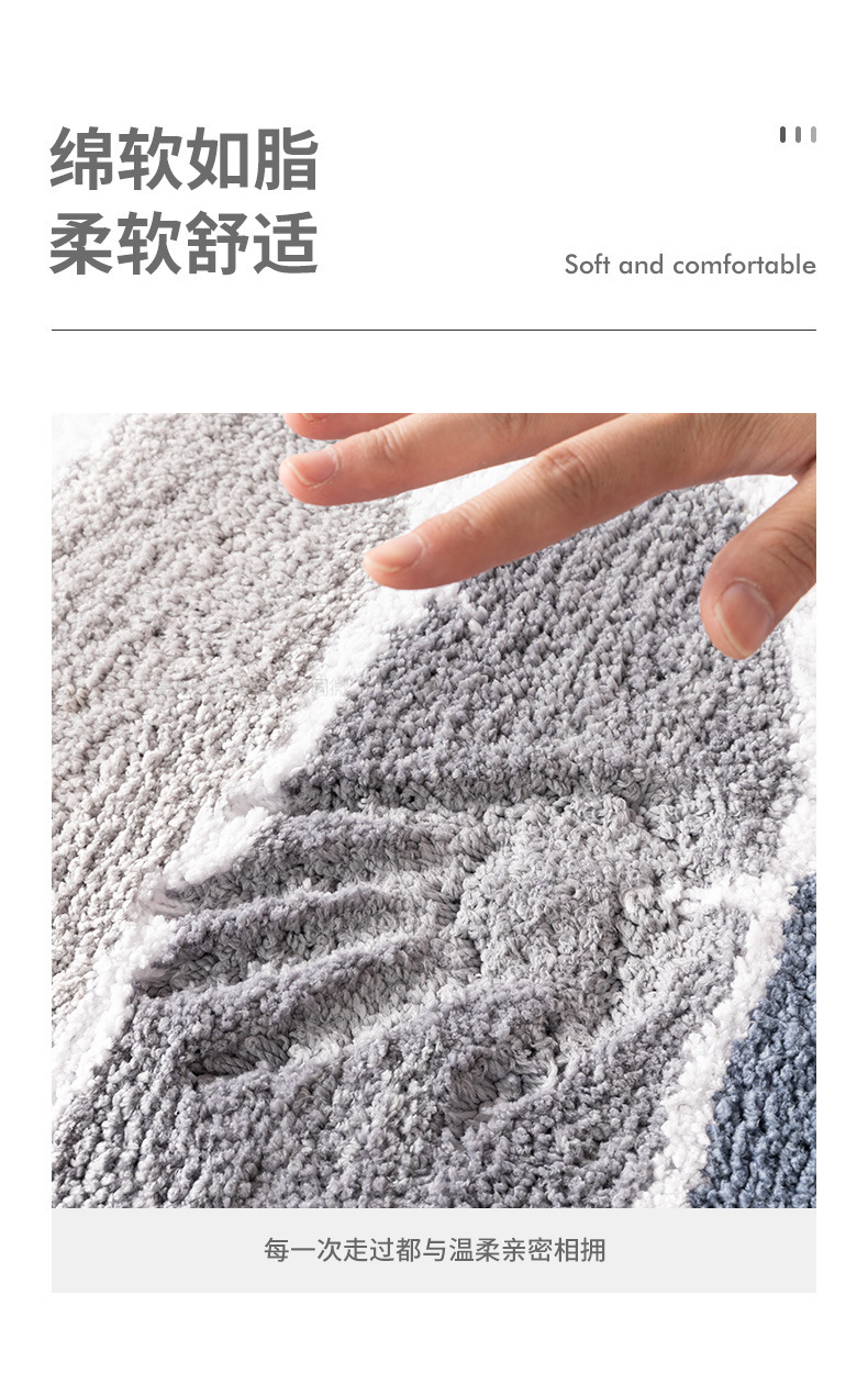 千思亚马逊简约ins家居地毯地垫跨境进门浴室吸水防滑脚垫卫生间地垫详情5