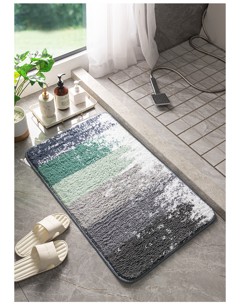 千思亚马逊简约ins家居地毯地垫跨境进门浴室吸水防滑脚垫卫生间地垫详情12