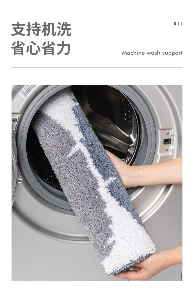 千思亚马逊简约ins家居地毯地垫跨境进门浴室吸水防滑脚垫卫生间地垫详情6