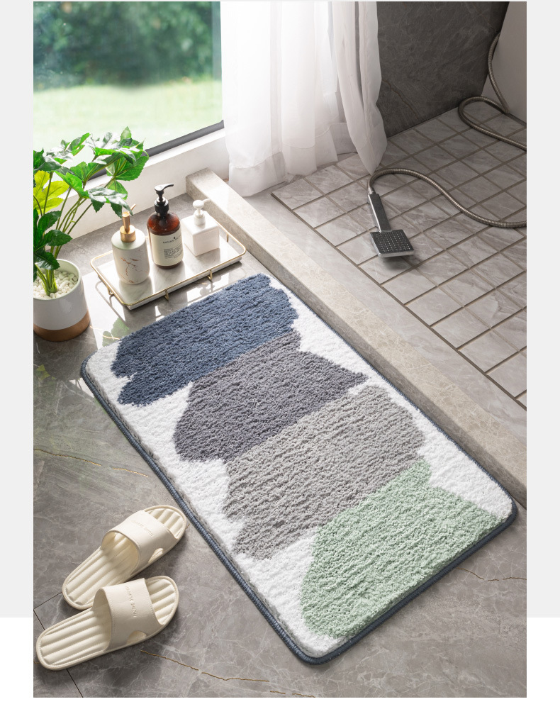 千思亚马逊简约ins家居地毯地垫跨境进门浴室吸水防滑脚垫卫生间地垫详情10