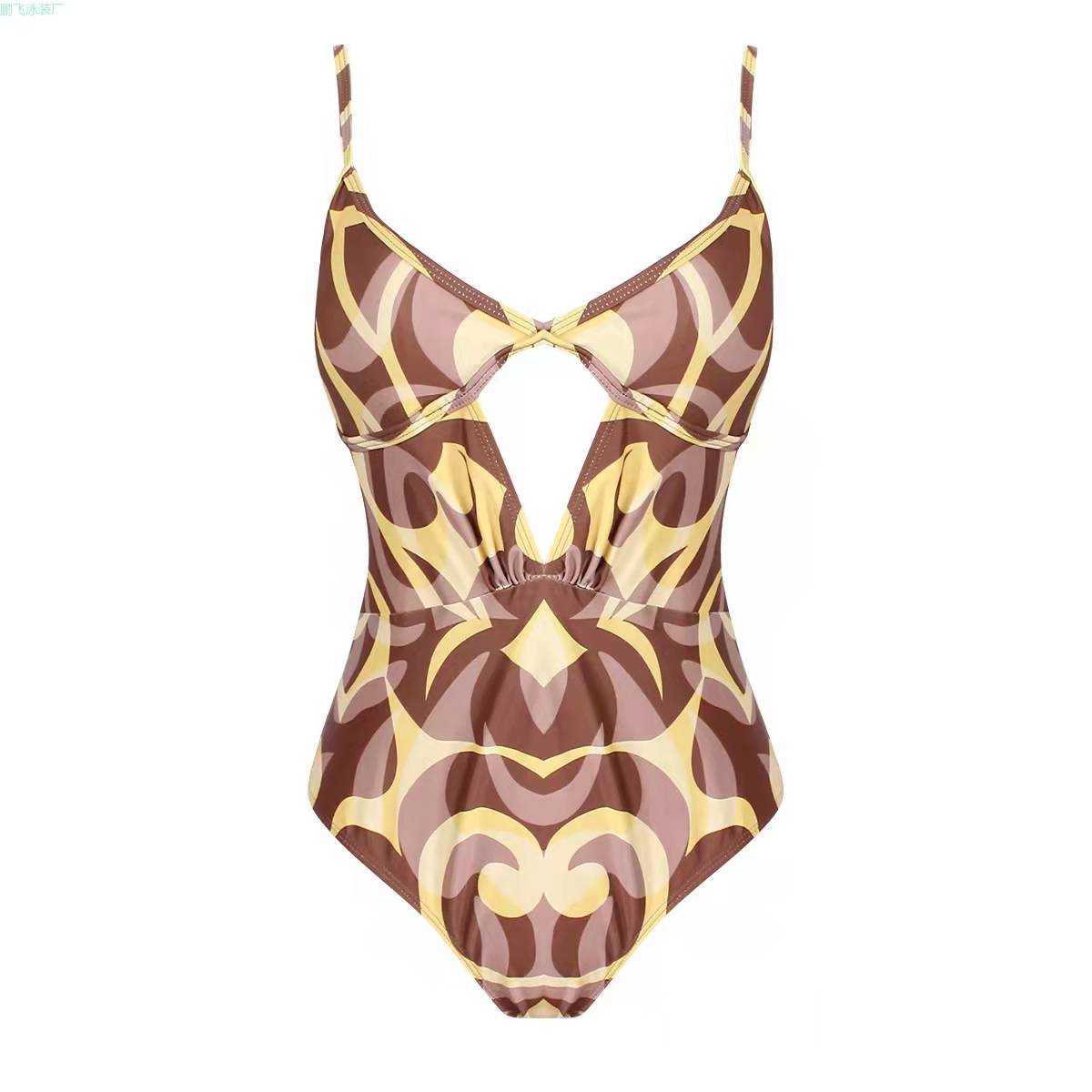 亚马逊新款跨境连体泳衣女性感欧美外单比基尼豹纹2711耐穿露背吊带bikini外贸2022泳装现货批发工厂直销详情6