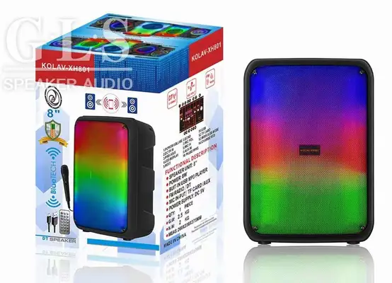 Kolav-xh801 single 8 "color light Series portable speaker Bluetooth wireless sound radio wired microphone thumbnail