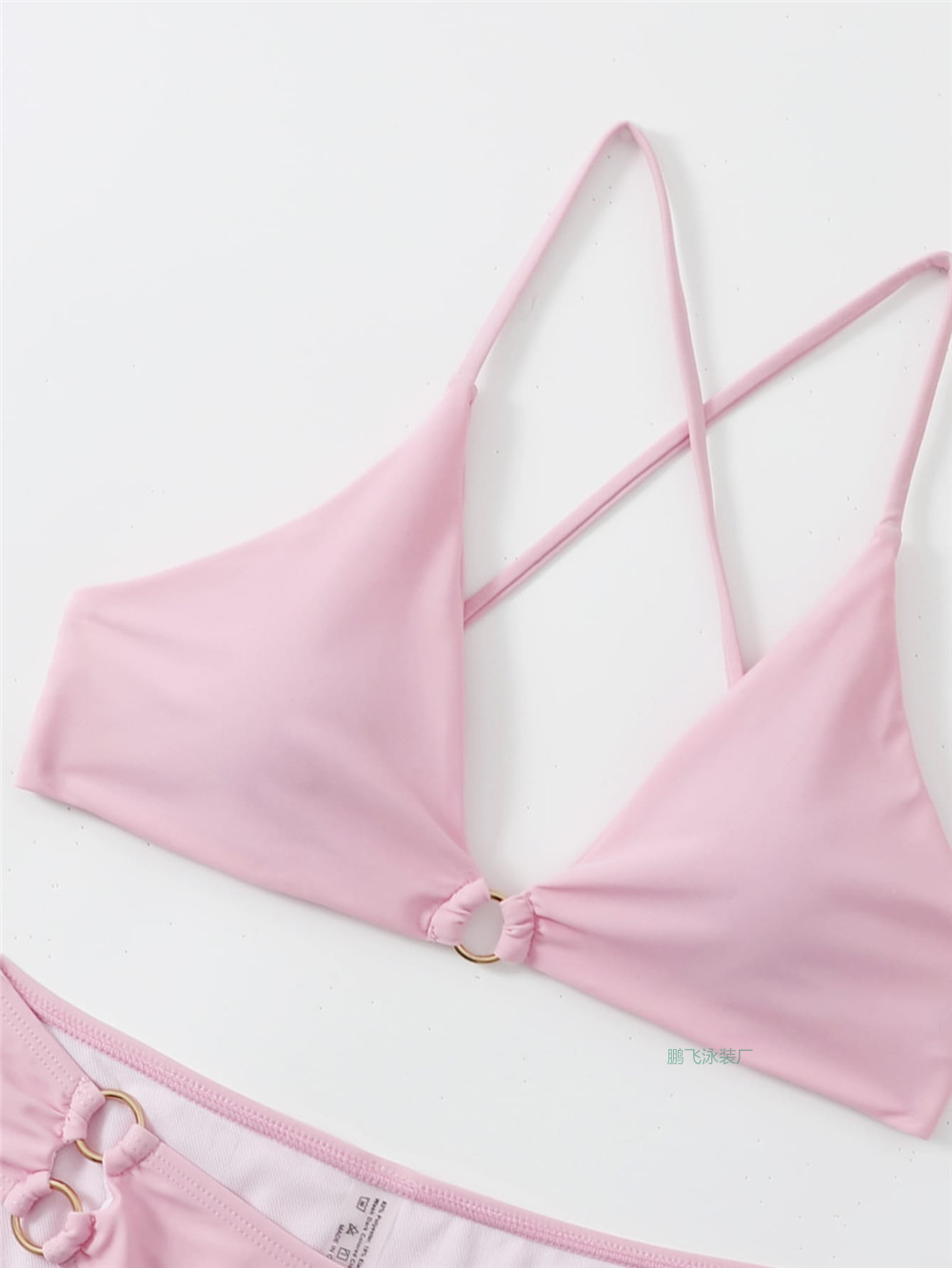 2208厂家批发新款亚马逊分体泳衣比基尼纯色欧美性感跨境Bikini三点外贸泳装纯色外单游泳衣女工厂直销2022详情2