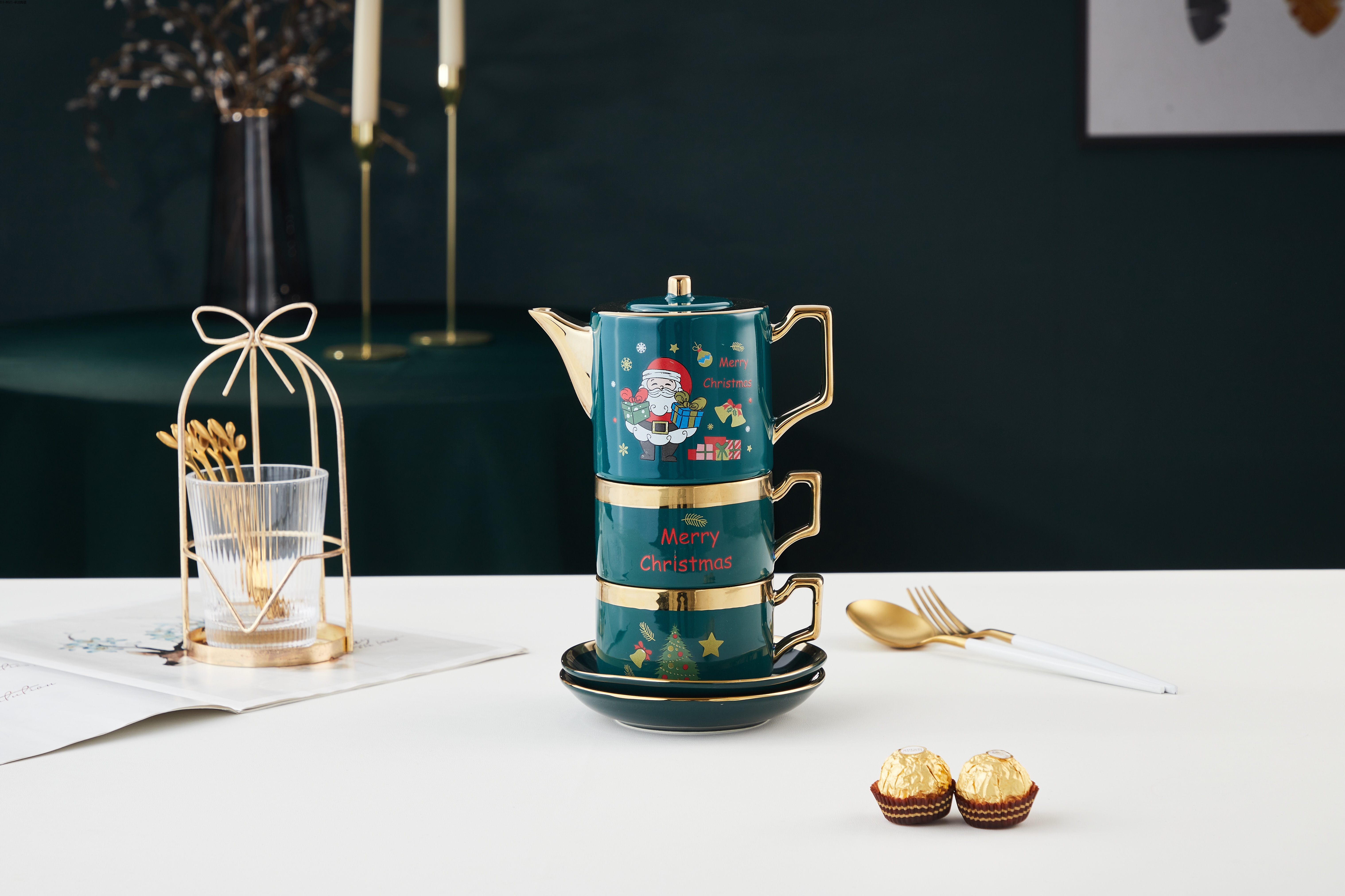 北欧式陶瓷茶壶杯子水杯整套杯圣诞老人茶具茶杯套装客厅家用送礼卓洽022详情3