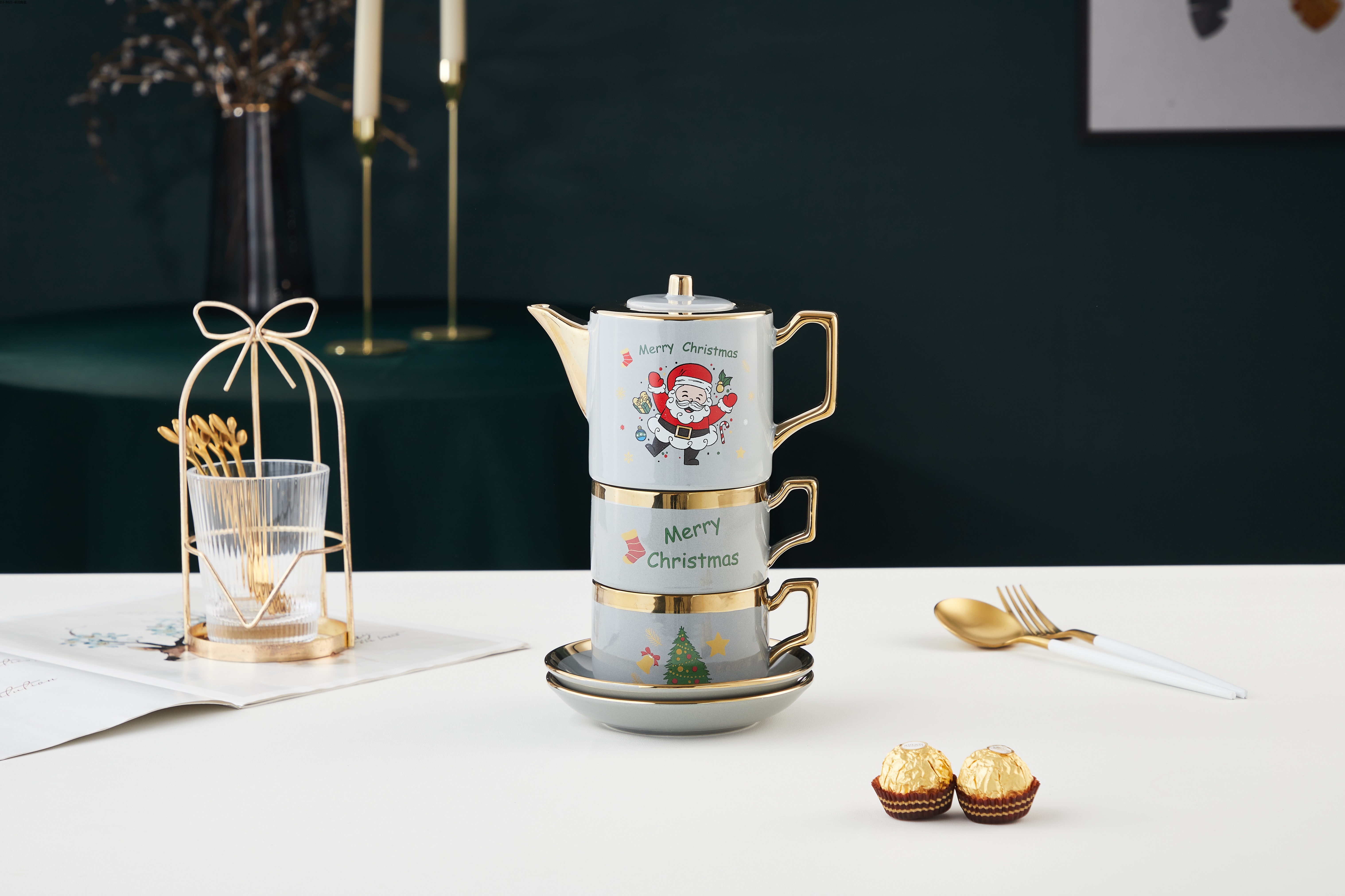 北欧式陶瓷茶壶杯子水杯整套杯圣诞老人茶具茶杯套装客厅家用送礼卓洽022详情5