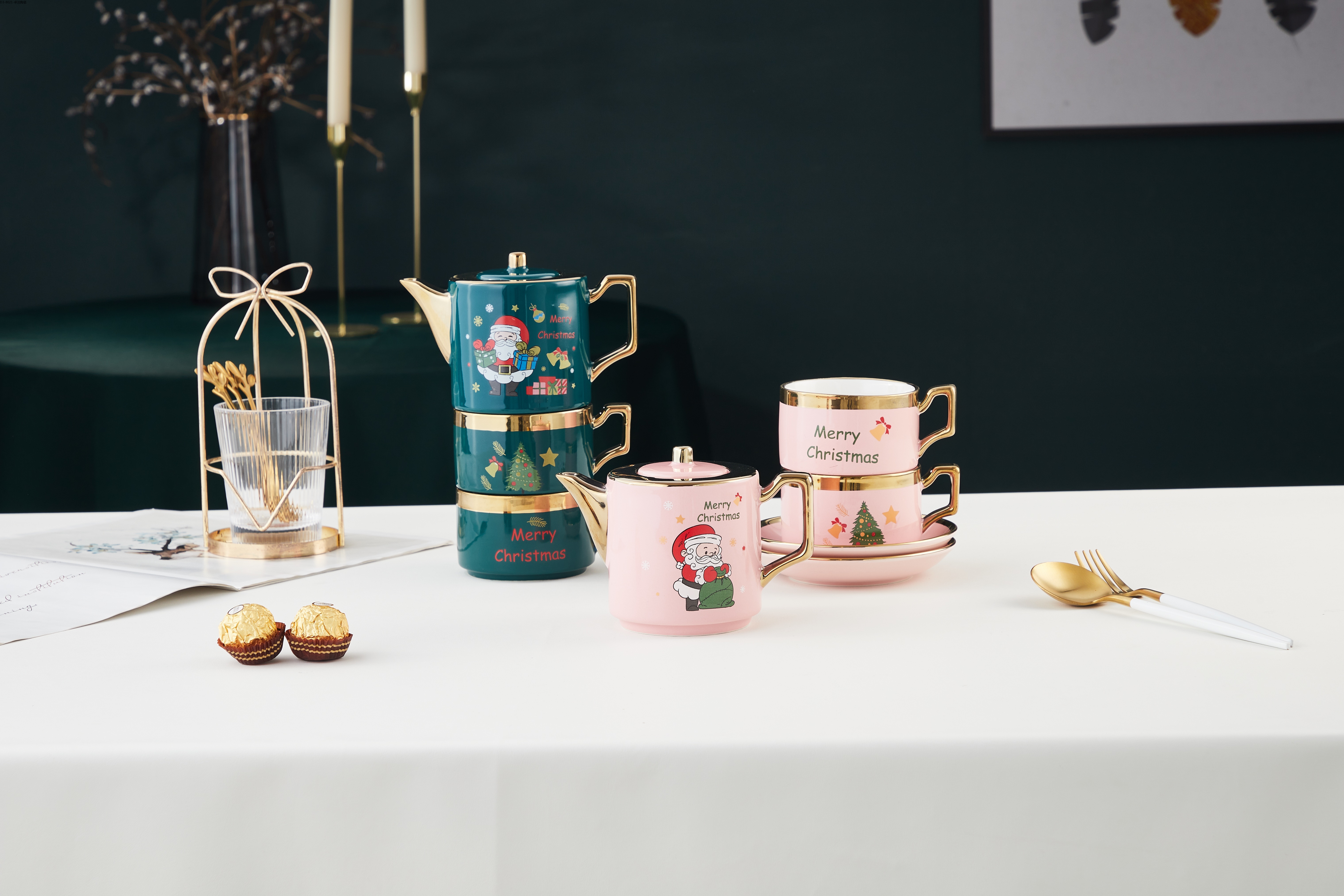 北欧式陶瓷茶壶杯子水杯整套杯圣诞老人茶具茶杯套装客厅家用送礼卓洽022详情8