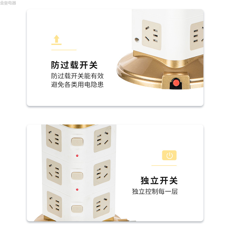 办公立式手提塔形PD快充 南美洲墨西哥 秘鲁 外贸出口   USB  TYPE-C充电 彩盒 装 TC口插座 排插 插板详情8