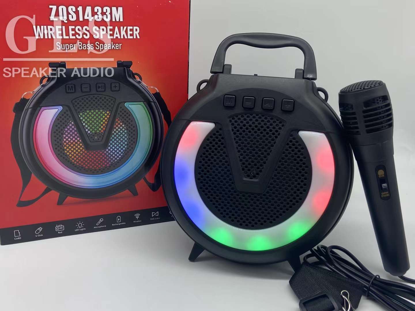 ZQS1433M single 4 "portable speaker portable Bluetooth wireless audio radio wired mic
