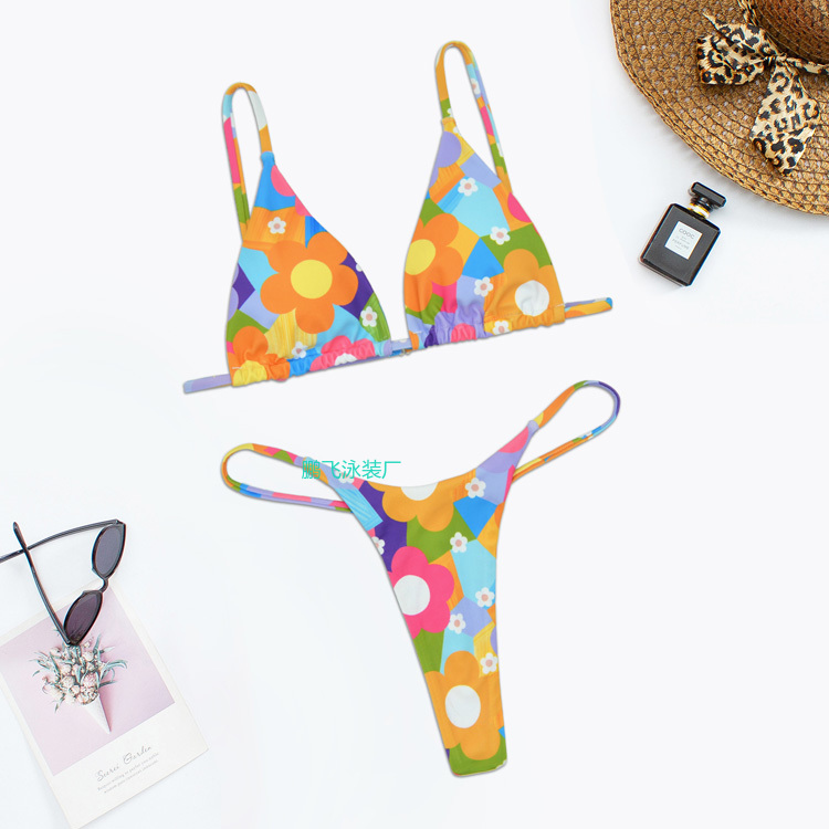 【工厂直销】2022分体泳衣女外贸bikini性感欧美游泳衣亚马逊跨境比基尼三点式泳装新款外单厂家批发详情5