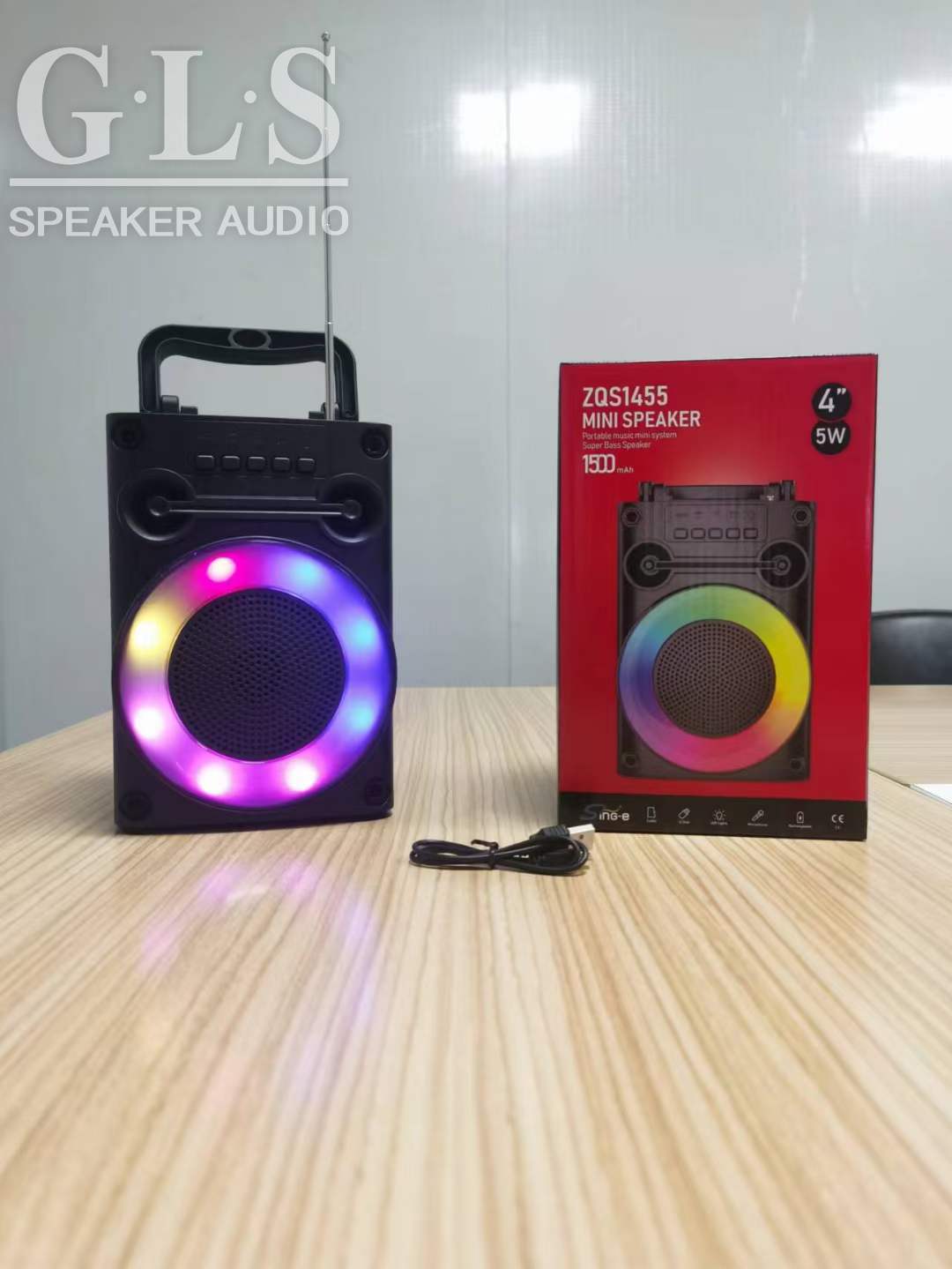 ZQS1455 single 4 "wooden box portable speaker portable Bluetooth wireless sound radio