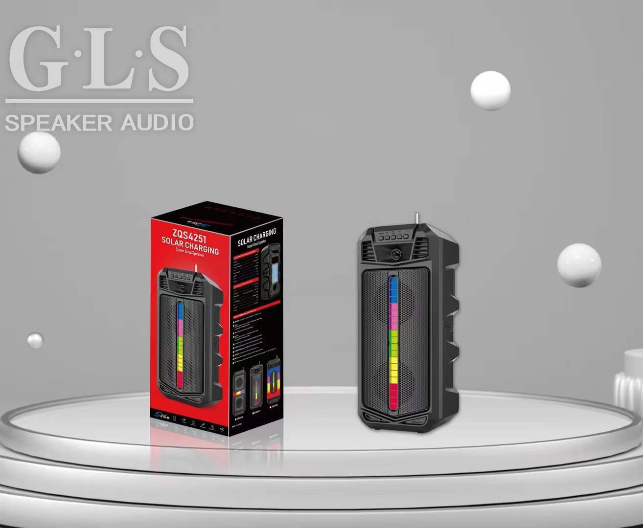 ZQS4251 Dual 4 "portable speakers Portable Bluetooth wireless audio radio solar charging