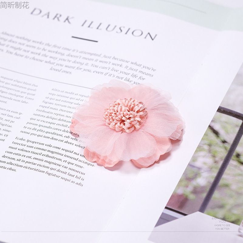 Jian Xin J136A jewelry accessories, Korean-style shaped gauze flower handcrafted fabric, shredded radish flower handcrafted diy shoe flower, rose flower hairpin accessories, clothing accessories Item Picture