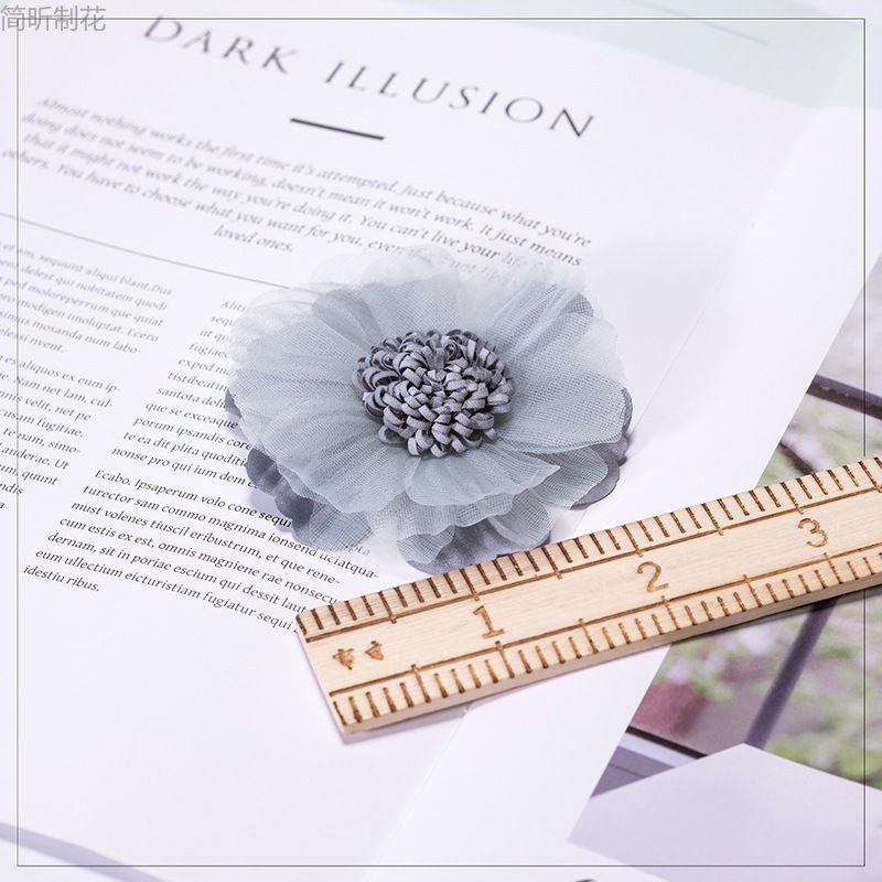 Jian Xin J136A jewelry accessories, Korean-style shaped gauze flower handcrafted fabric, shredded radish flower handcrafted diy shoe flower, rose flower hairpin accessories, clothing accessories Specification image