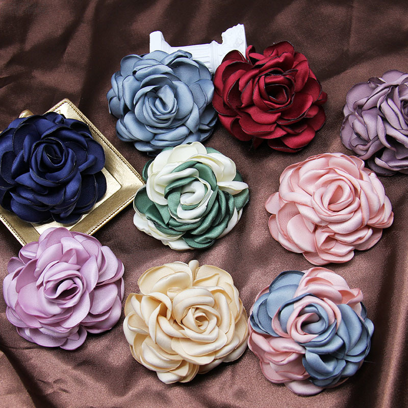 Jian Xin J195 jewelry accessories, 8CM Korean version, fringed flower, handmade fabric, flower, diy shoe flower, rose flower, hair clip accessories, clothing accessories details Picture
