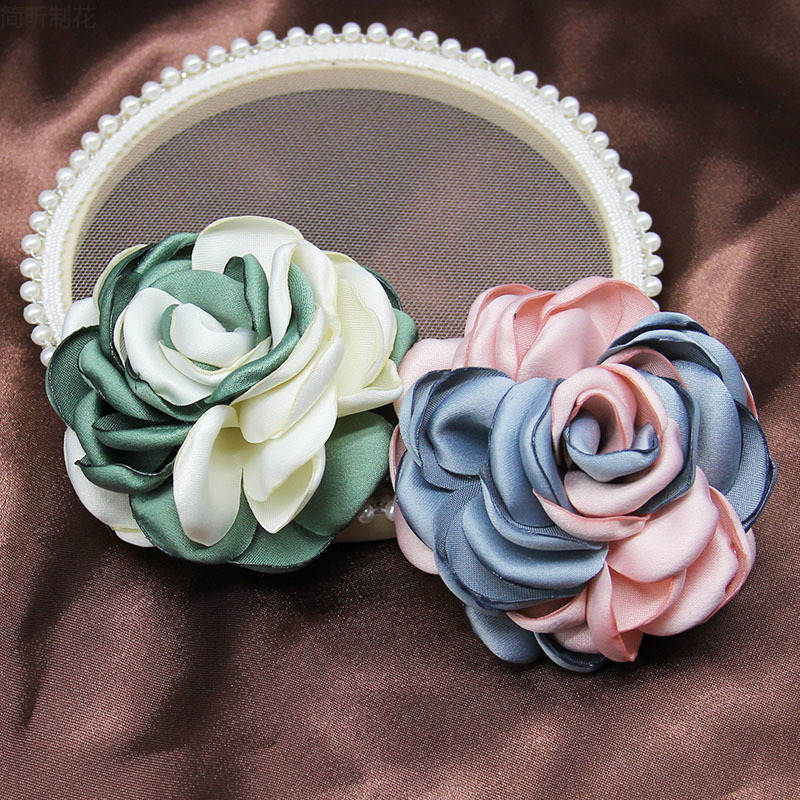 Jian Xin J195 jewelry accessories, 8CM Korean version, fringed flower, handmade fabric, flower, diy shoe flower, rose flower, hair clip accessories, clothing accessories Item Picture