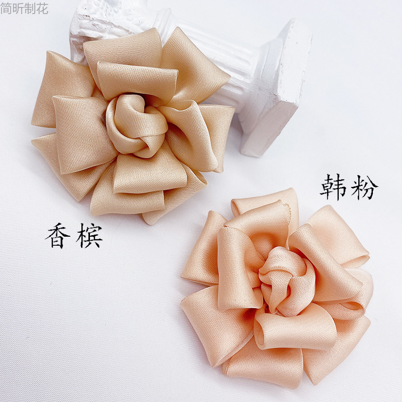 Jian Xin J563 jewelry accessories, Korean-style chiffon three-layer flower hand-sewn fabric flower bud, diy shoe flower, high-end and elegant flower hairpin accessories, clothing accessories pic 7