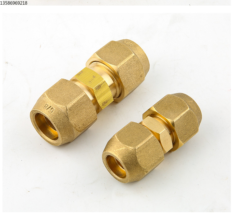 空调加厚全铜免焊接对接头连接管纳子螺帽英制通用铜管加长对接丝详情4