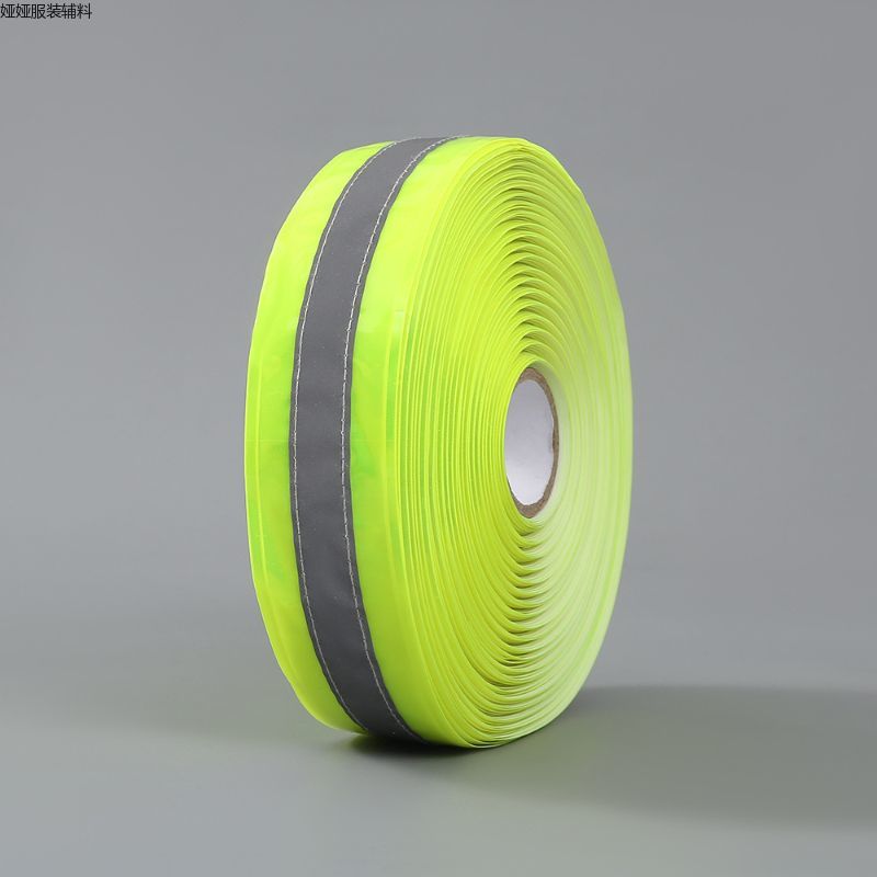 Yiwu Good Goods Spot Direct Selling Polyester Reflective Warning Belt Isolation Belt High Light Sanitation Work Clothes Fluorescent Green Can Be Customized -1007/70721 details Picture