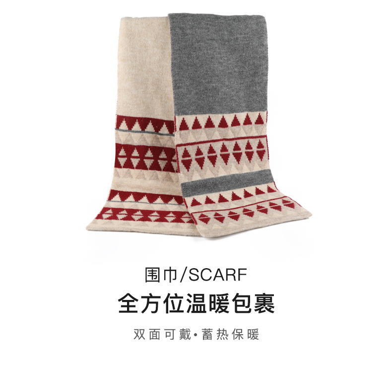 冬季新品日系针织手套围巾帽子三件套羊毛保暖防寒毛球围巾三件套详情6