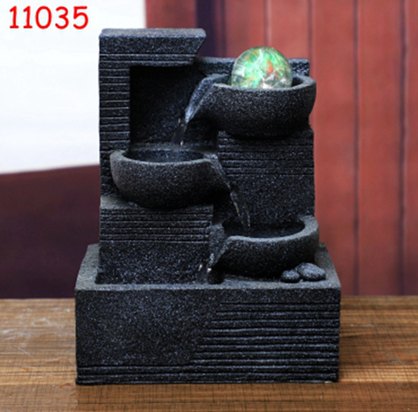 Shui Yun crafts rockery fountain water decoration tabletop bonsai living room decoration interior decoration resin crafts (wholesale) SY11035 thumbnail