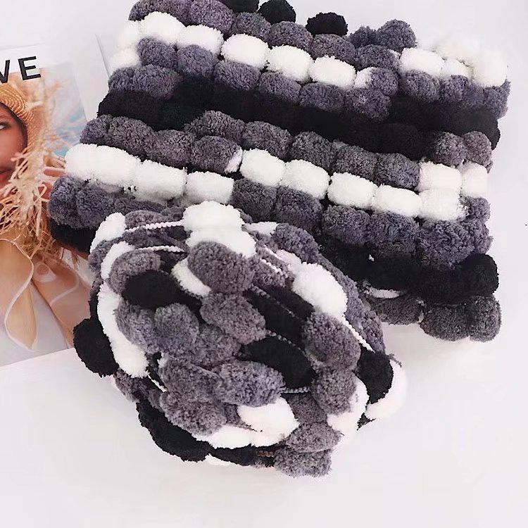 大球球线葡萄球坐垫 手编毛线 围巾帽子2公分豆豆线波波球珍珠线 爆款纱线详情10