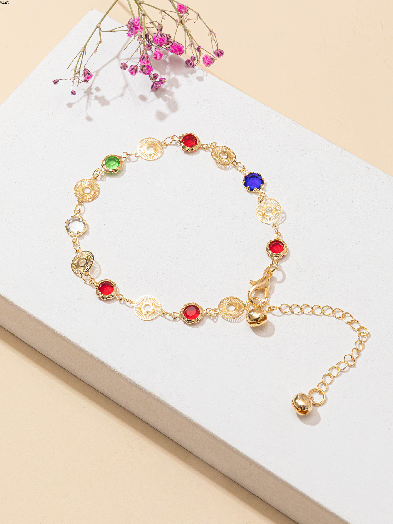 蝴蝶玻璃圆圈字母手链女ins小众设计女生高级感送女朋友生日礼物jx034聚新饰品详情3